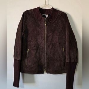 Anthropologie One Girl Who Genuine Leather Jacket Grunge Festival Bomber Classic